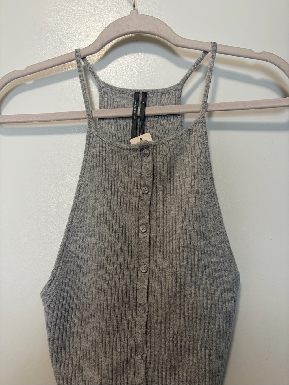 NWT Anthropologie Wool Cashmere Ribbed Button-Front Camisole
